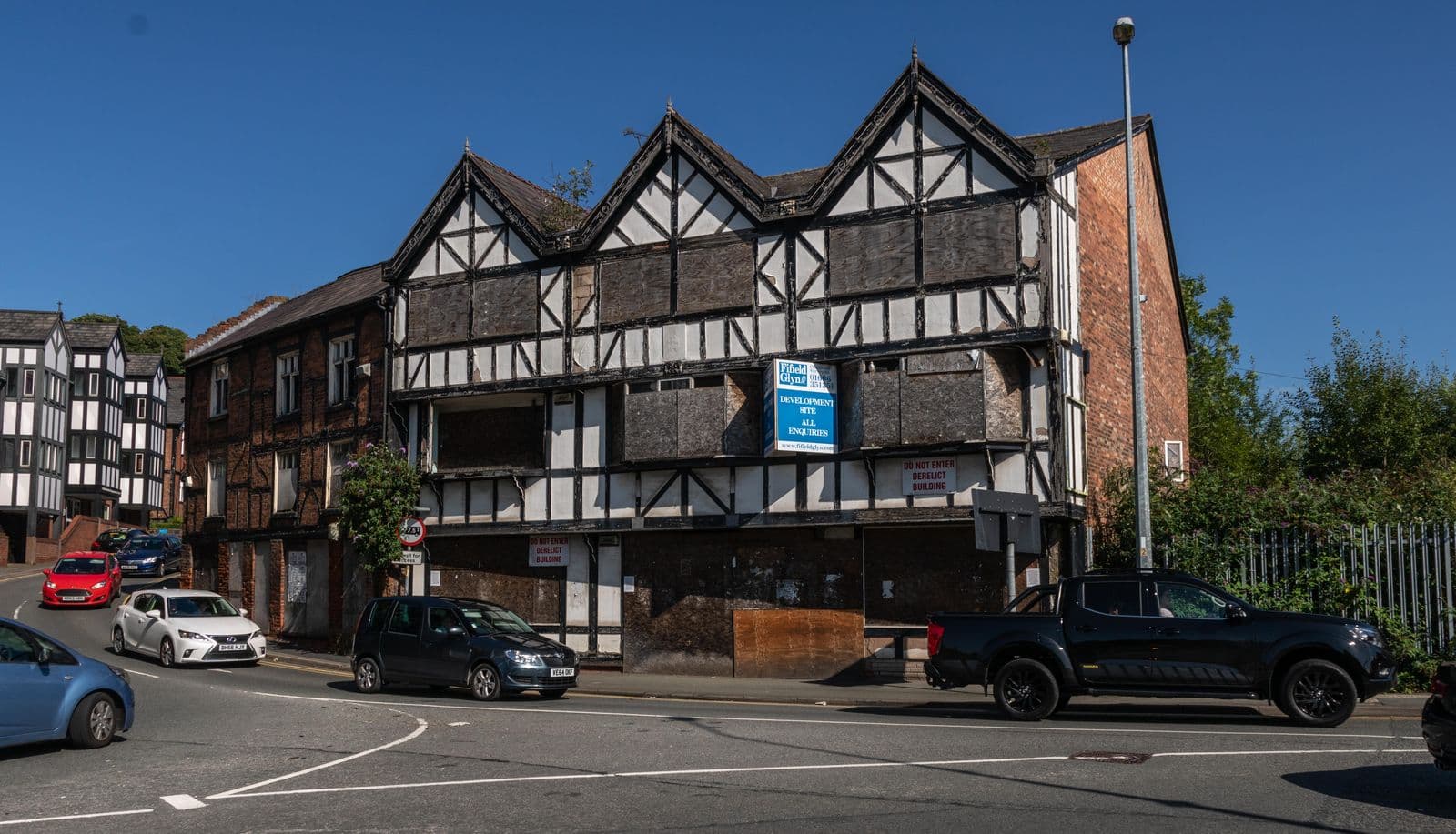 Black-and-white timber-framed buildings in Northwich town centre